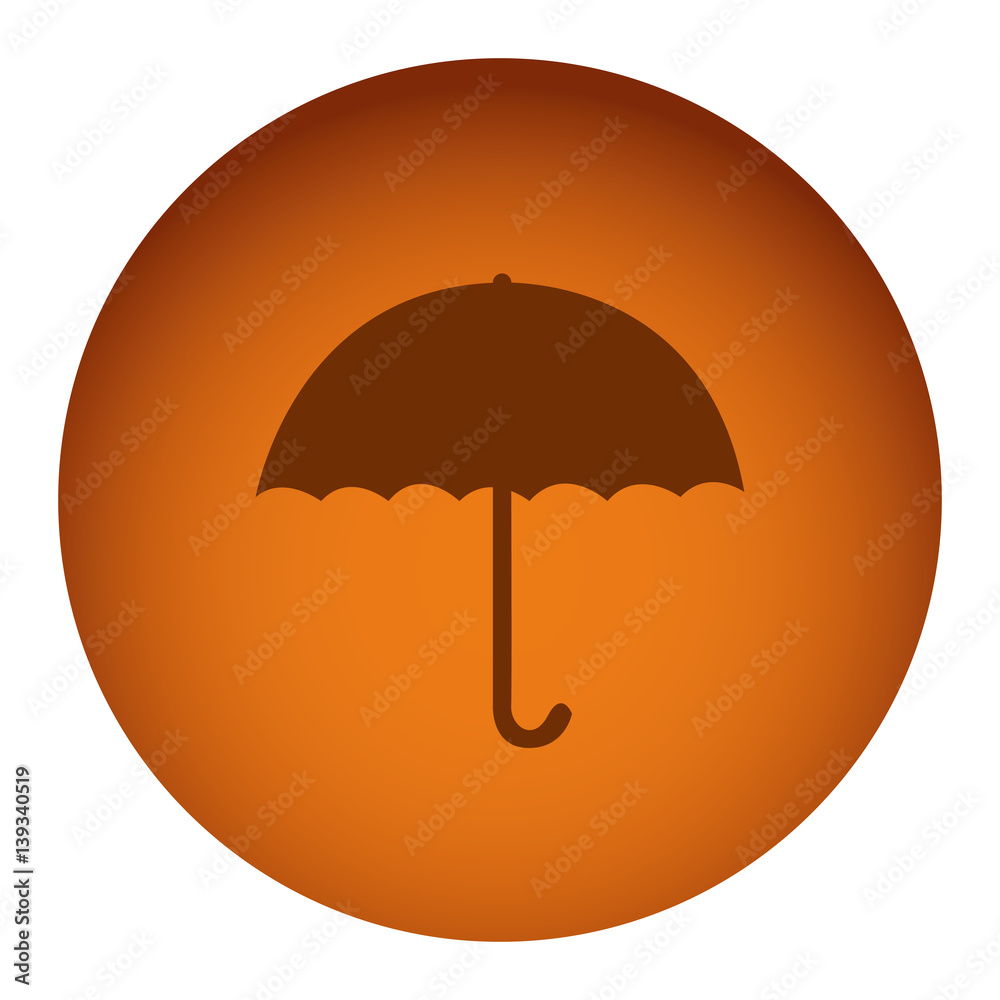 orange emblem sticker umbrella icon, vector illustraction design image orange emblem sticker umbrella icon, vector illustraction design image
