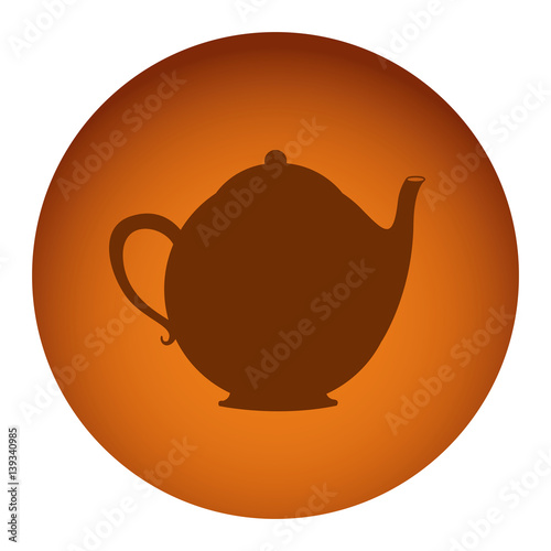 orange emblem teapot icon, vector illustraction design image photo