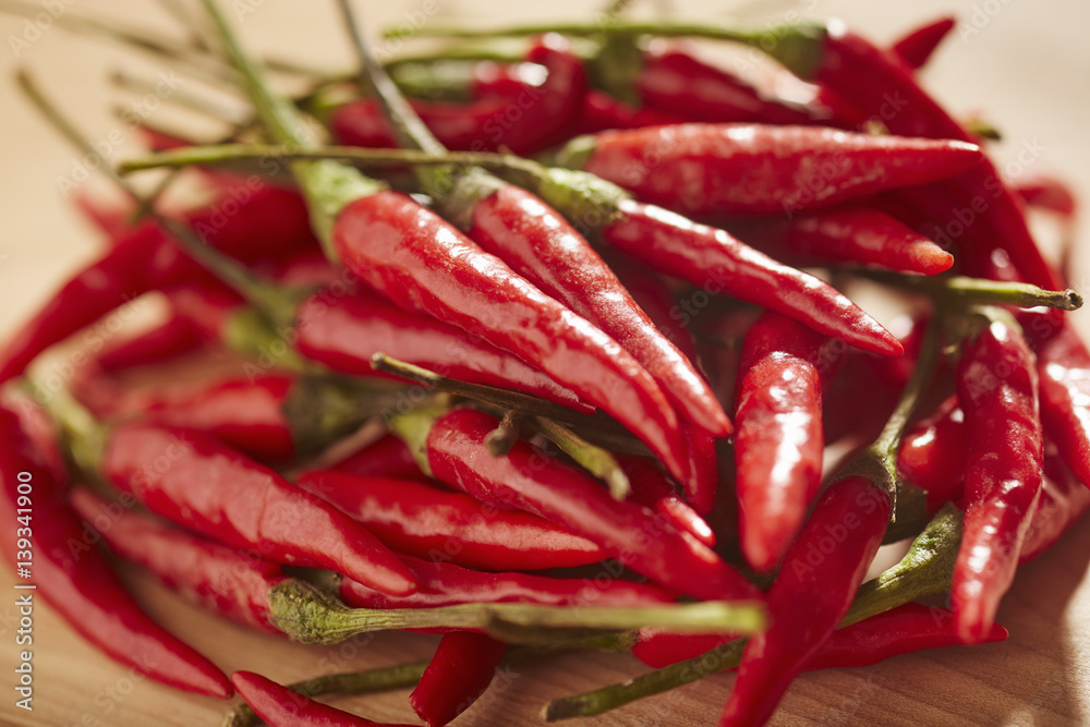 fresh, red hot peppers