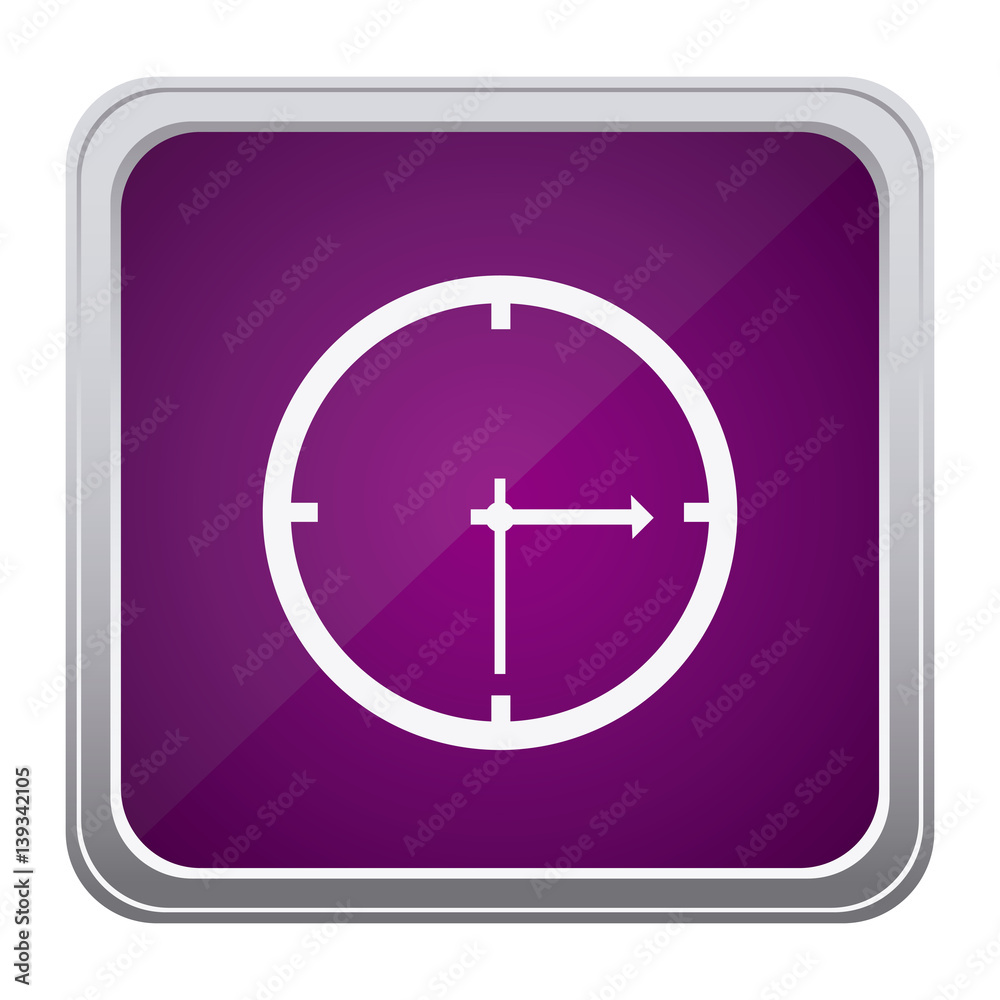 purple emblem clock icon, vector illustraction design purple emblem clock icon, vector illustraction design