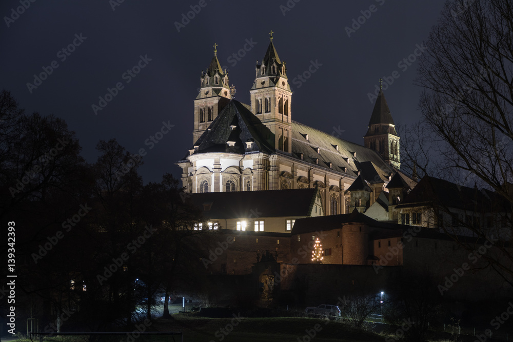 Comburg Castle and Monastery by night