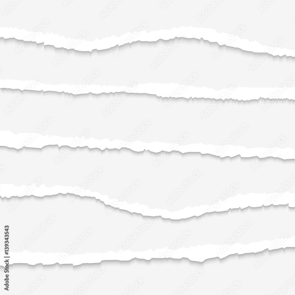 Torn paper on white background. Isolated ripped paper. Template for your design. Torn paper on white background. Isolated ripped paper. Template for your design.