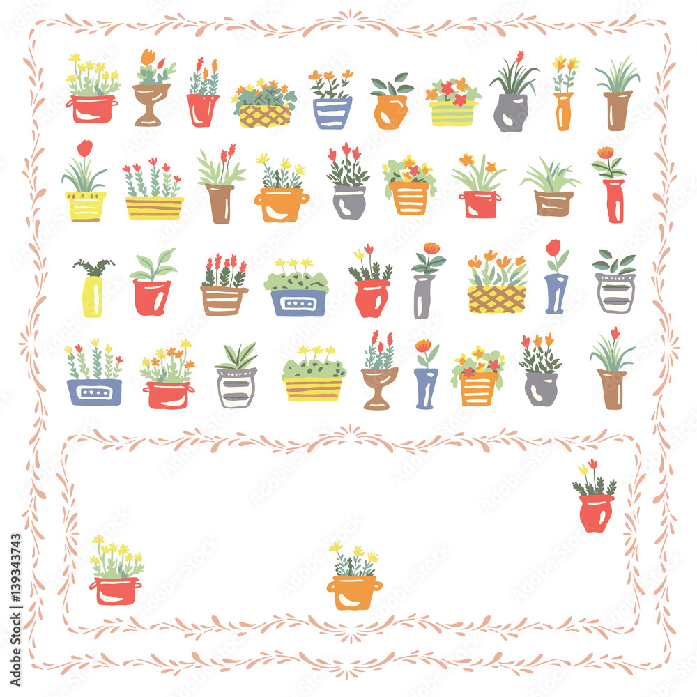 Fototapeta premium 可愛い鉢植え