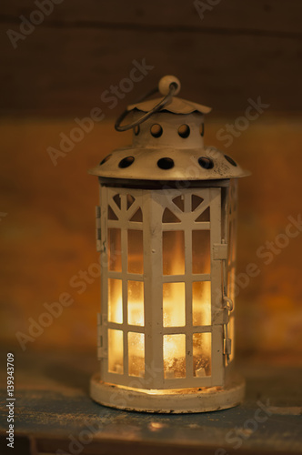 Candles were lit to illuminate inside the ancient lamp.