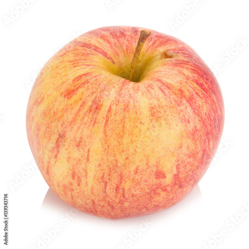 Red yellow apple isolated on white background