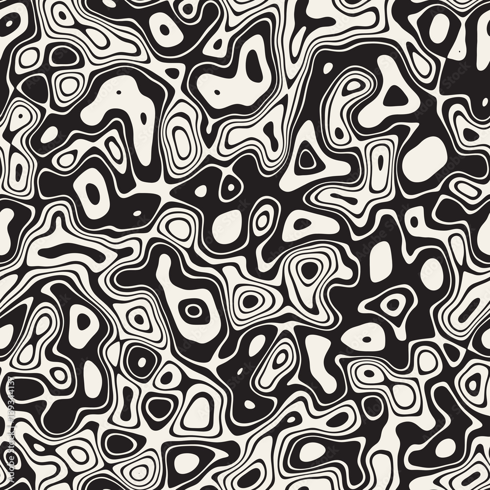 Obraz premium Noise Grunge Abstract Texture. Vector Seamless Black And White Pattern.