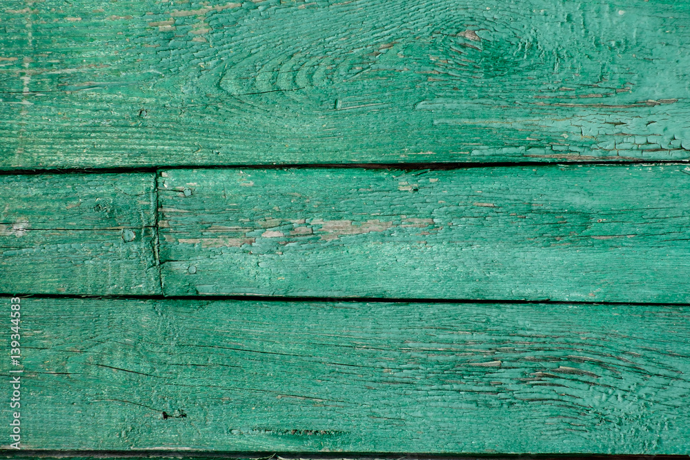 Turquoise old wooden background with cracks Turquoise old wooden background with cracks