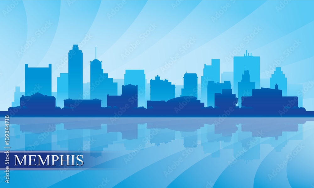 Fototapeta premium Memphis city skyline silhouette background
