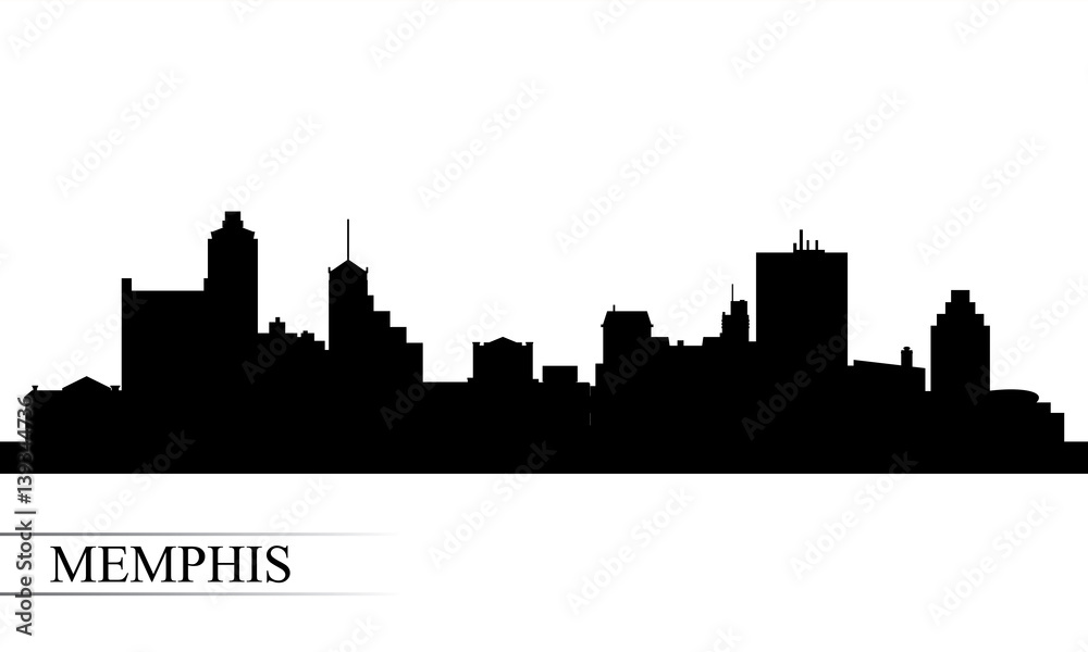 Memphis city skyline silhouette background