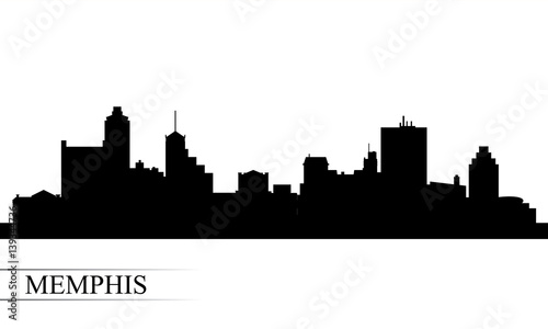 Memphis city skyline silhouette background