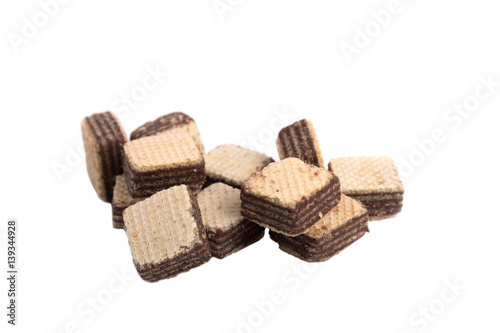 wafer chocolate isolate on white background