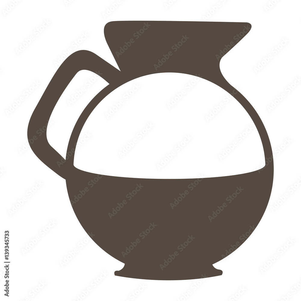 silhouette glass jar of coffee with handle vector illustration
