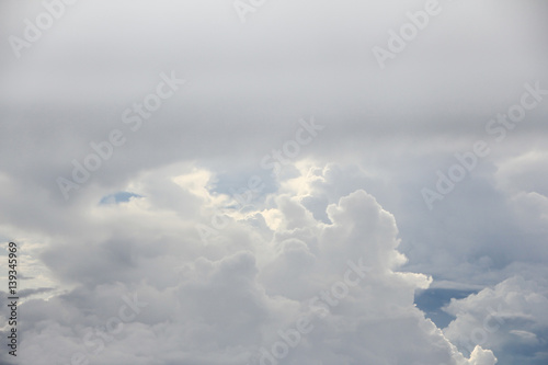 Fototapeta Naklejka Na Ścianę i Meble -  skyline view from airplane window. Clouds. Sky and clouds.