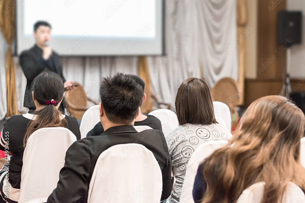 Fototapeta premium Business concept : asia people listen in business seminar presentation