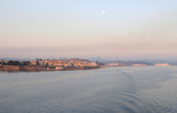 Kerkyra town, Capital of Corfu isalnd, Greece. Panoramic view of Corfu from the sea.