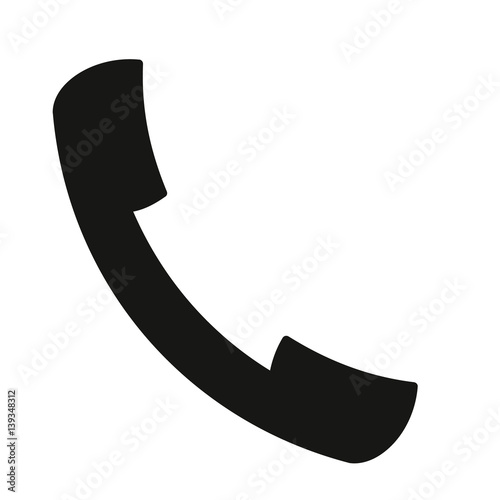 handset black icon on white background of vector illustration