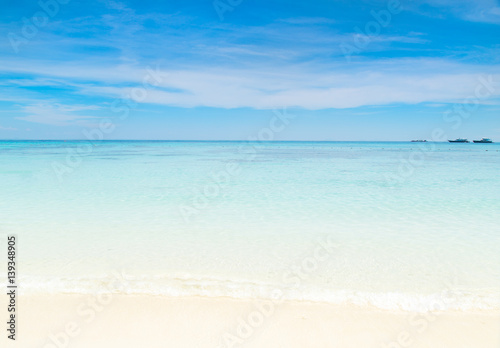 Empty sea and beach background with copy space. © Touchr
