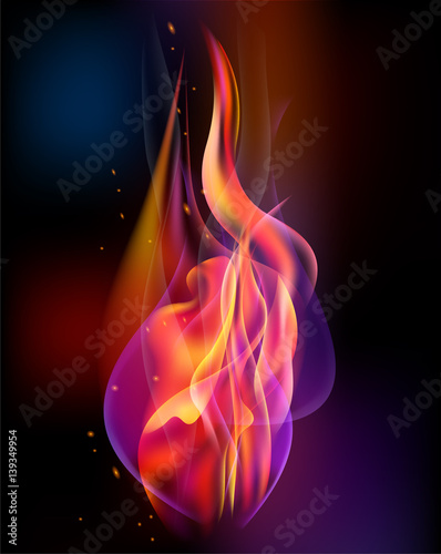 fire torch vector colored sparks burn