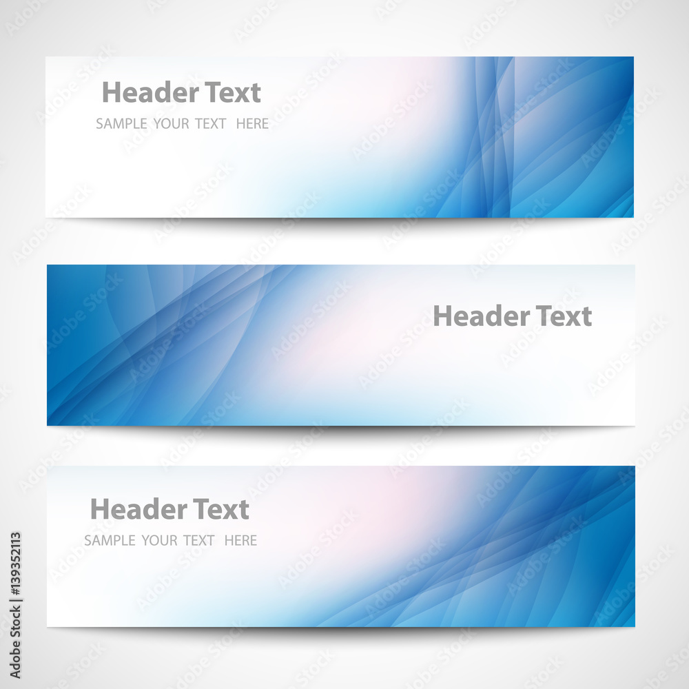 Abstract header blue wave white vector design Abstract header blue wave white vector design