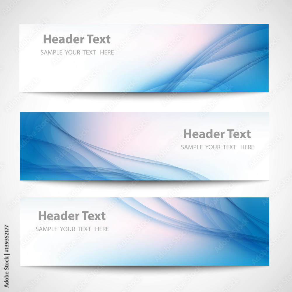 Naklejka premium Abstract header blue wave white vector design