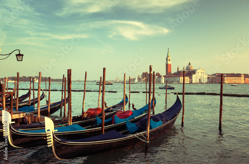 San Giorgio Maggiore church and boats, Venice, Italy