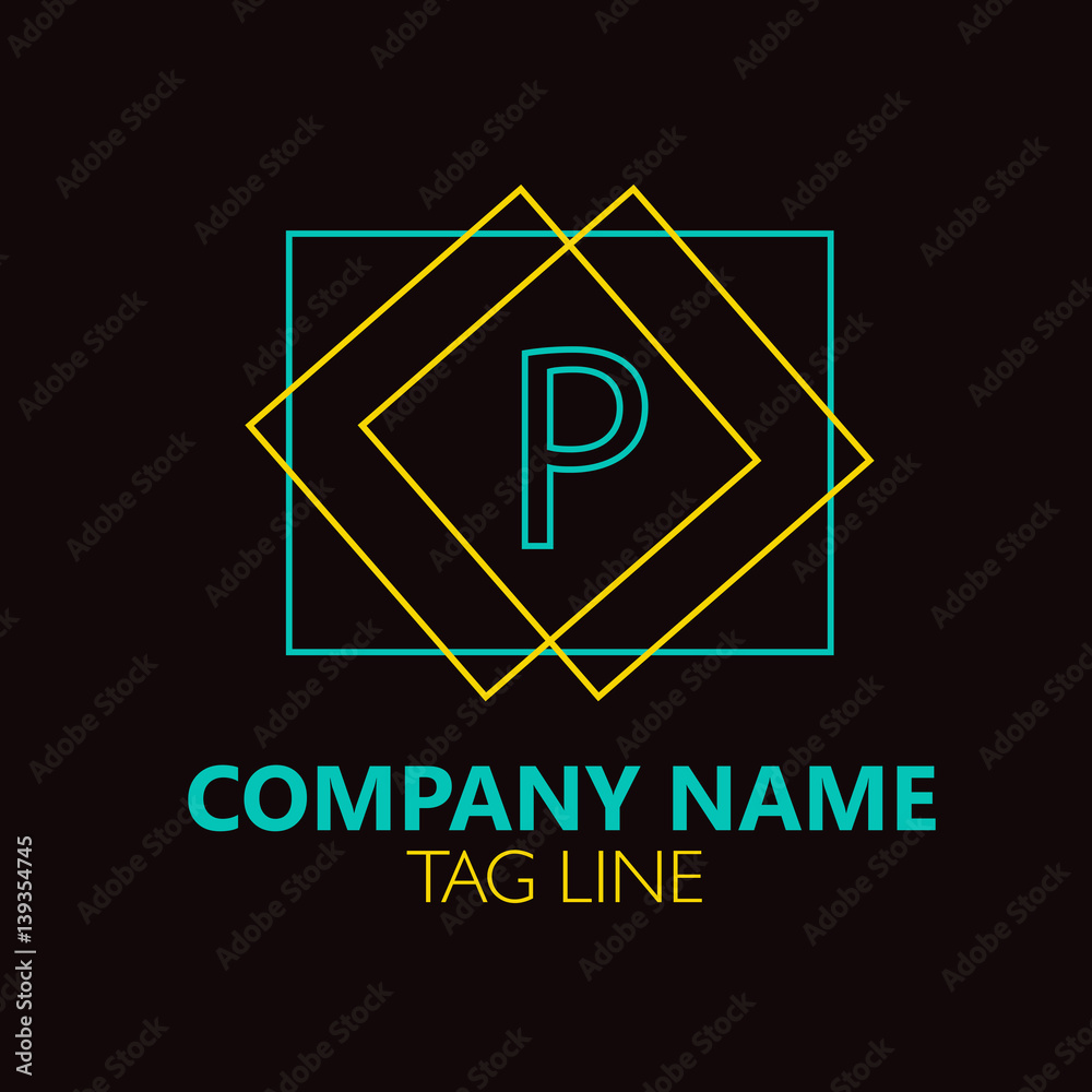 Fototapeta premium P Letter Logo Design.Sign.Symbol