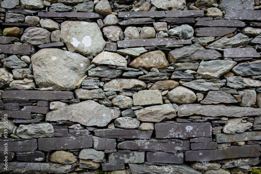 Fototapeta premium Rustic slate and stone mix wall background