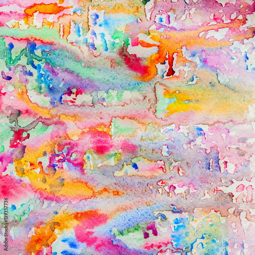 Abstract watercolor of faery colors background painting with spray, spots, splashes. Hand drawn on paper grain texture. For modern design © svetlanais