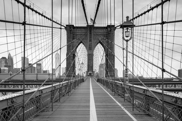 Fotobehang Brooklyn Bridge Brooklyn Bridge architectuur close-up  © Alejandro Cupi