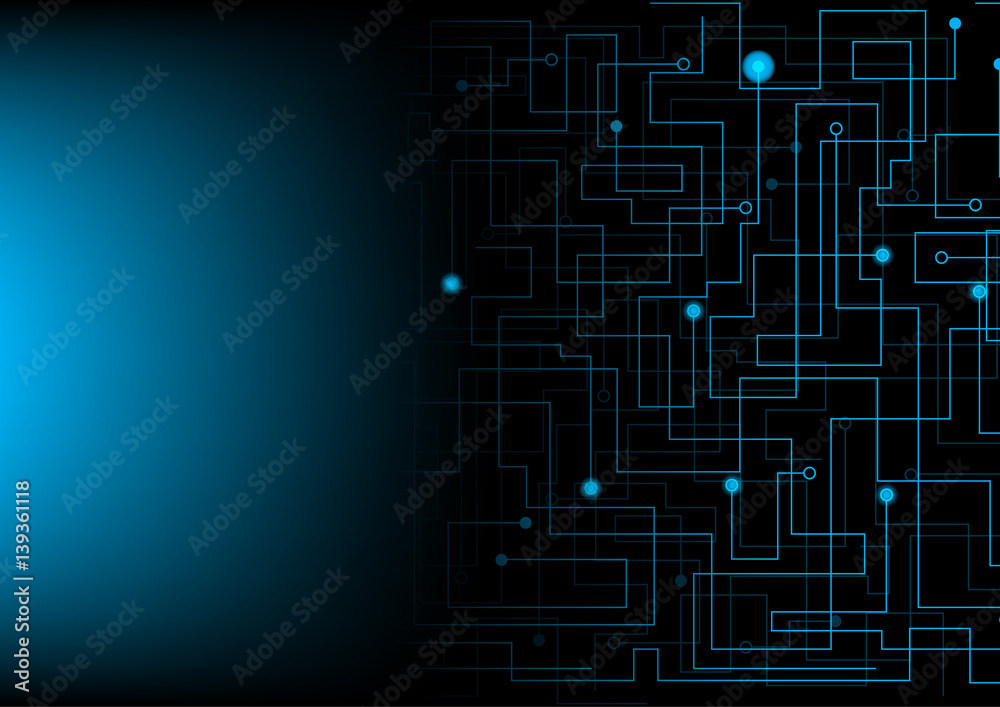Abstract techology circuit  background with copy space on left