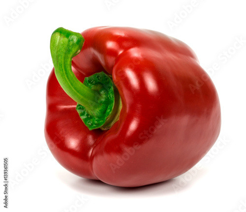 red pepper over white background