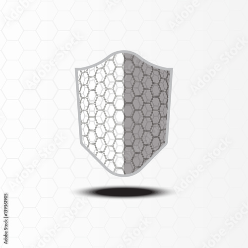 Hexagons shield vector icon object