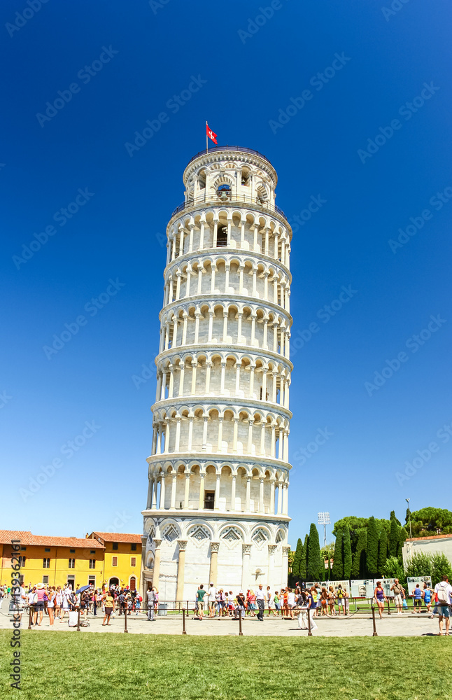 PISA, ITALY - AUG 11, 2011 : Leaning tower of Pisa in Pisa, Italy