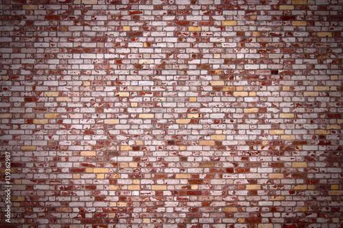 Old brick wall with vignetting background