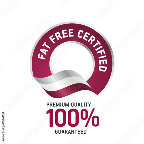 Fat Free Certified red ribbon label logo icon