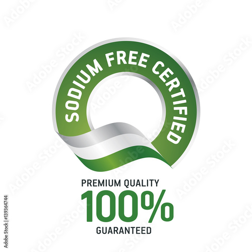 Sodium Free Certified green ribbon label logo icon