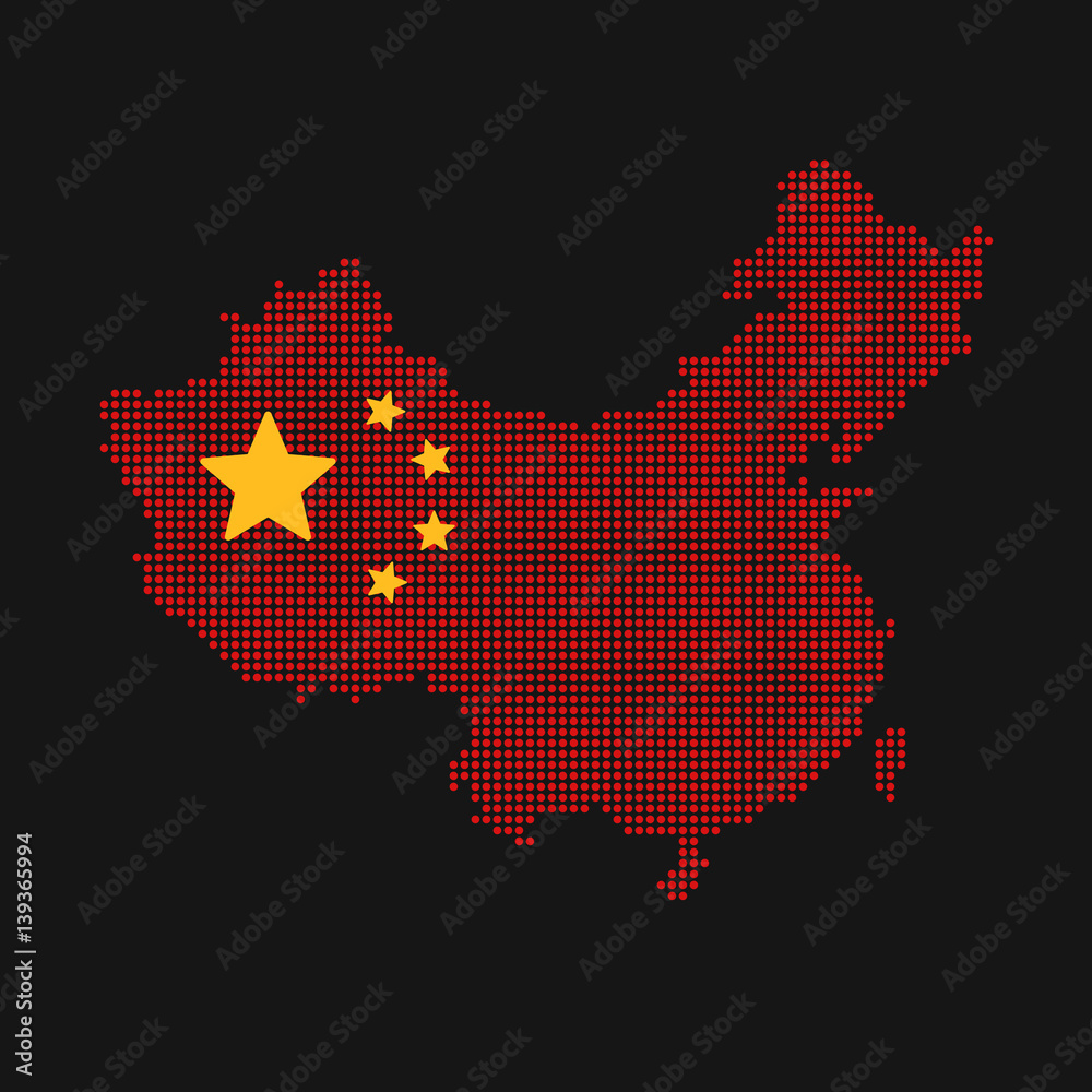 Simple China Dotted Map