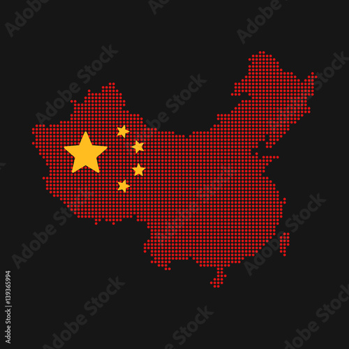 Simple China Dotted Map