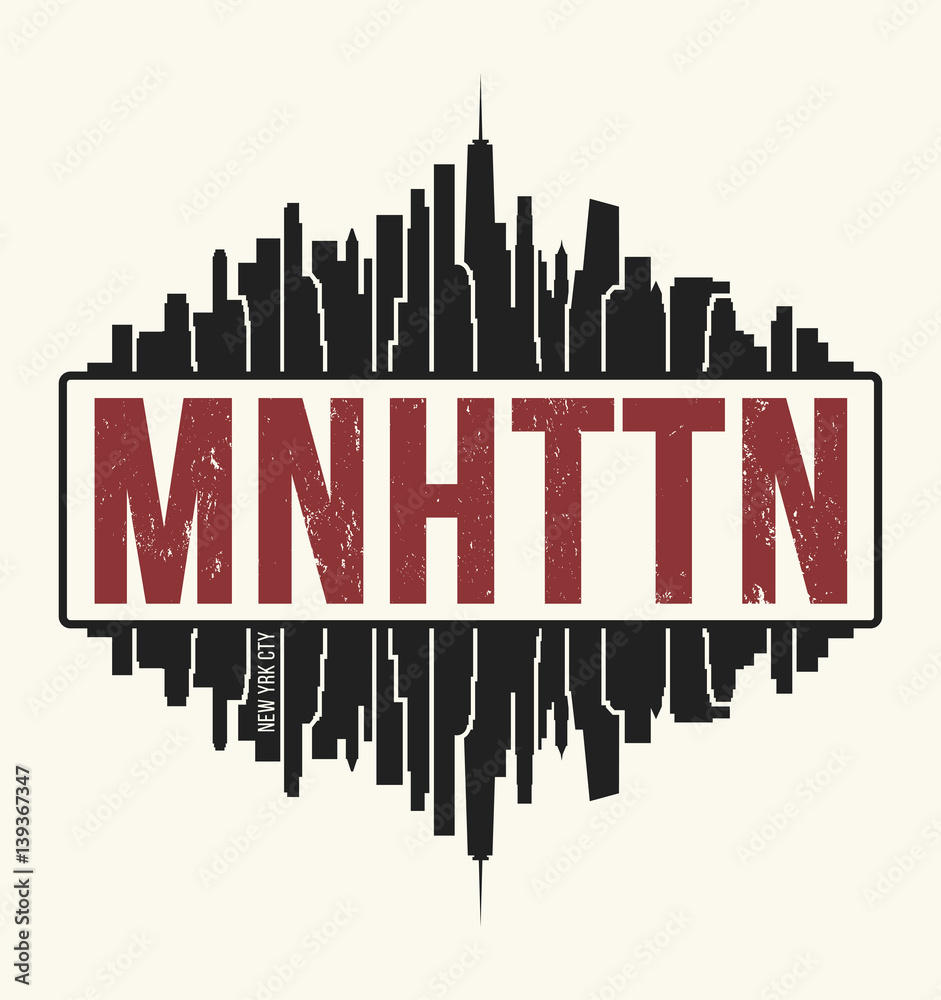 Manhattan New York graphic, t-shirt design, tee print, typography, emblem. Manhattan New York graphic, t-shirt design, tee print, typography, emblem.