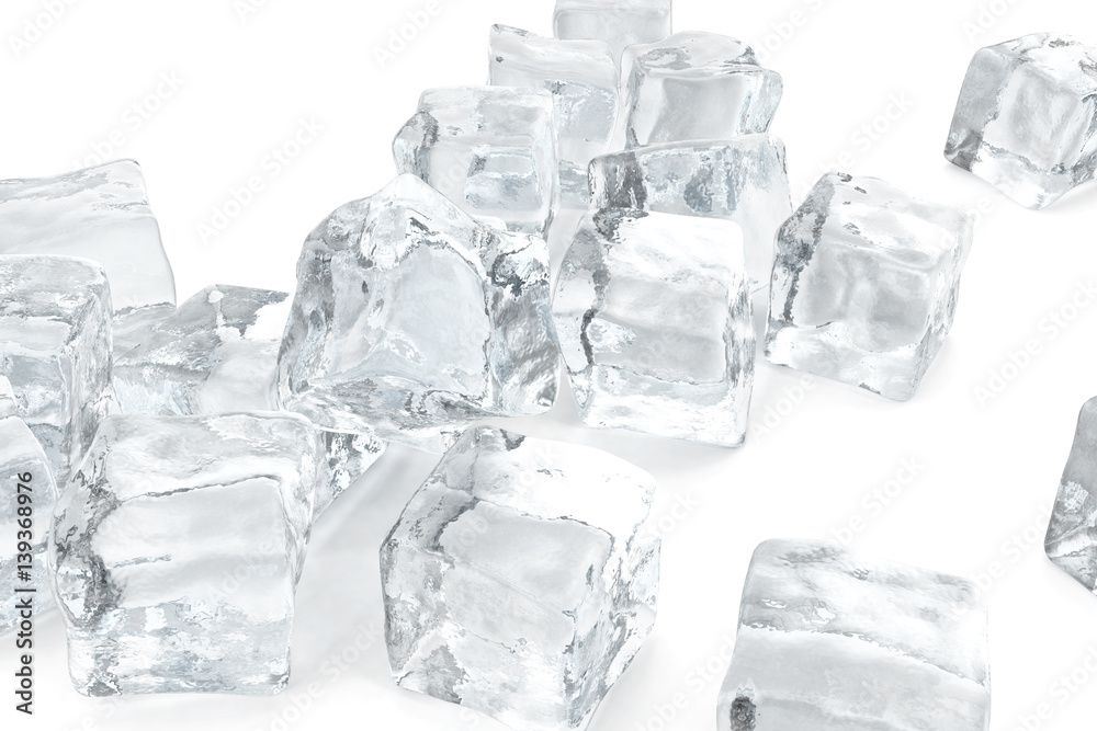 Heap of ice cubes. background of white ice cubes 3d rendering Heap of ice cubes. background of white ice cubes 3d rendering