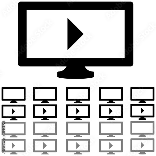 Black and grey monitors the different shapes.