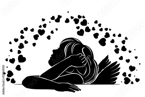 Girl angel in love