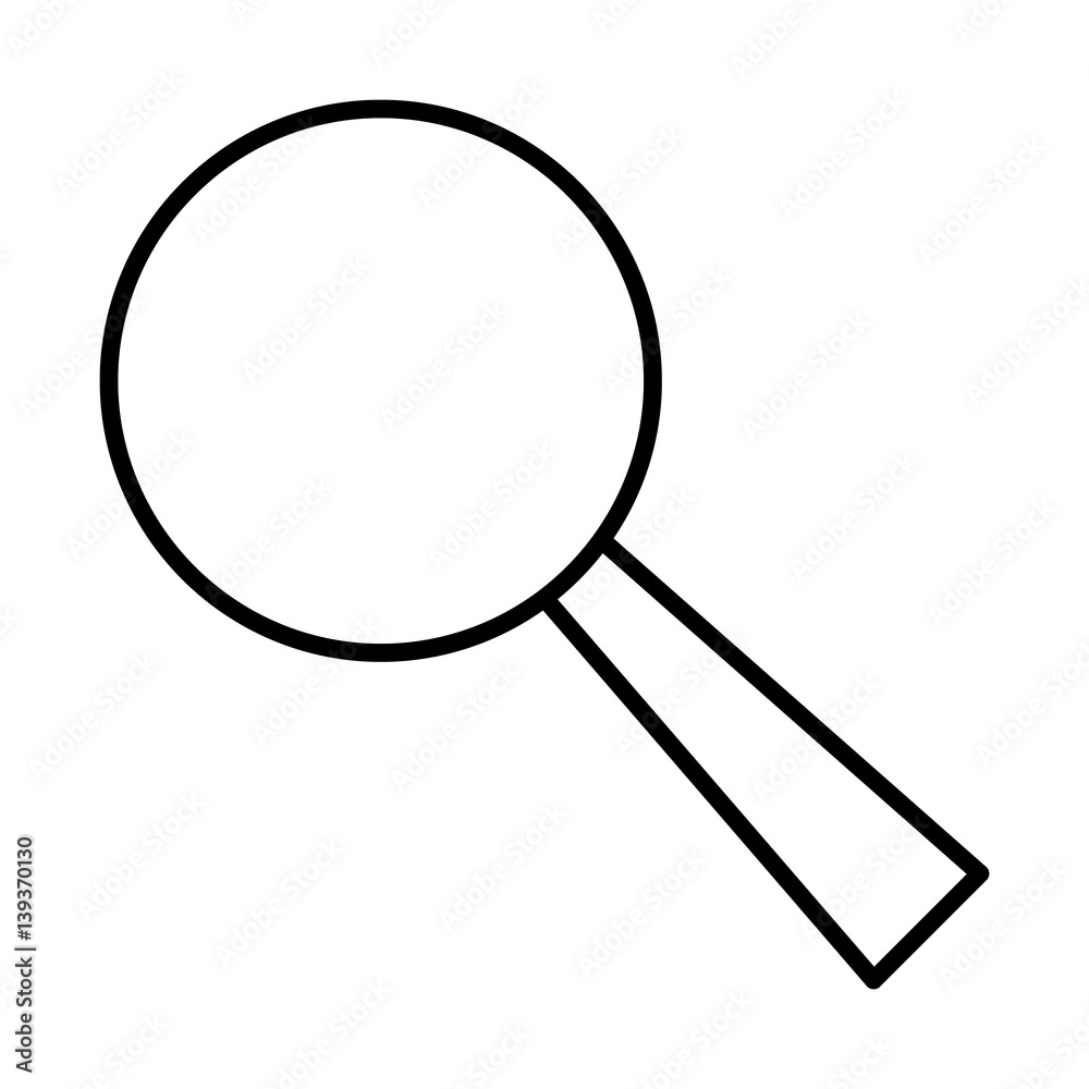 magnifier icon black contour on a white background of vector illustration magnifier icon black contour on a white background of vector illustration