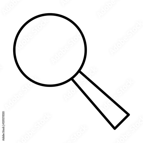 magnifier icon black contour on a white background of vector illustration