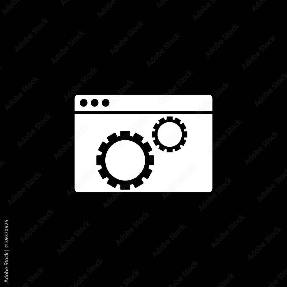 Website optimization solid icon, seo & development, browser sign, a filled pattern on a black background, eps 10. Website optimization solid icon, seo & development, browser sign, a filled pattern on a black background, eps 10.