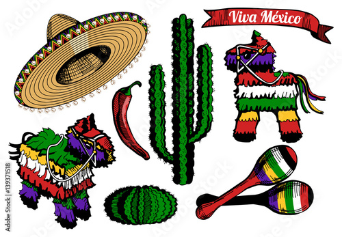 Mexican objects set