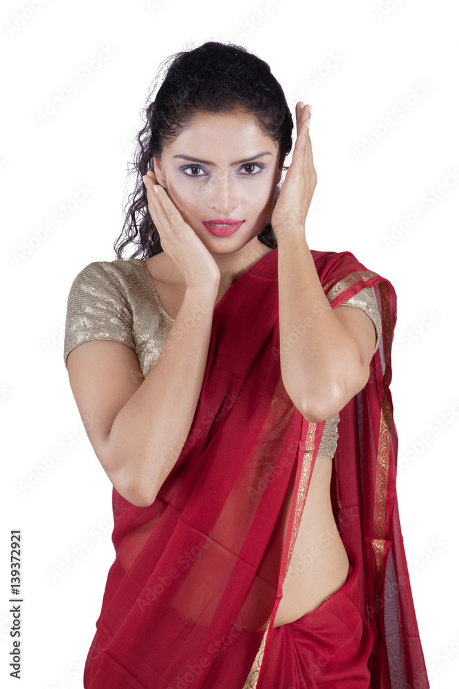 Beautiful woman wearing traditional Indian clothes Beautiful woman wearing traditional Indian clothes