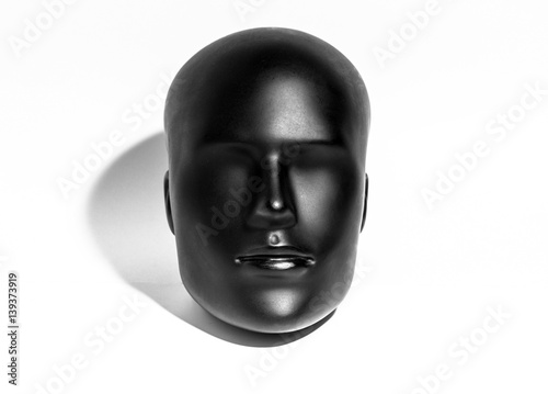 Black Mannequin Head Isolated on White