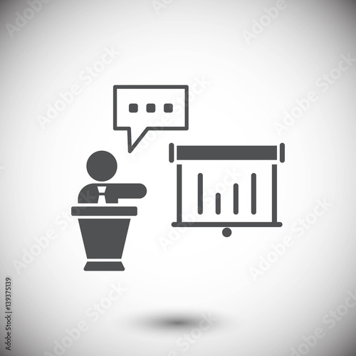 lectern with microphone icon stock vector illustration flat desi