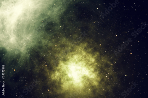 Outer space is filled with infinite number of stars, galaxies, nebulae. Beautiful colorful background. 3d rendering